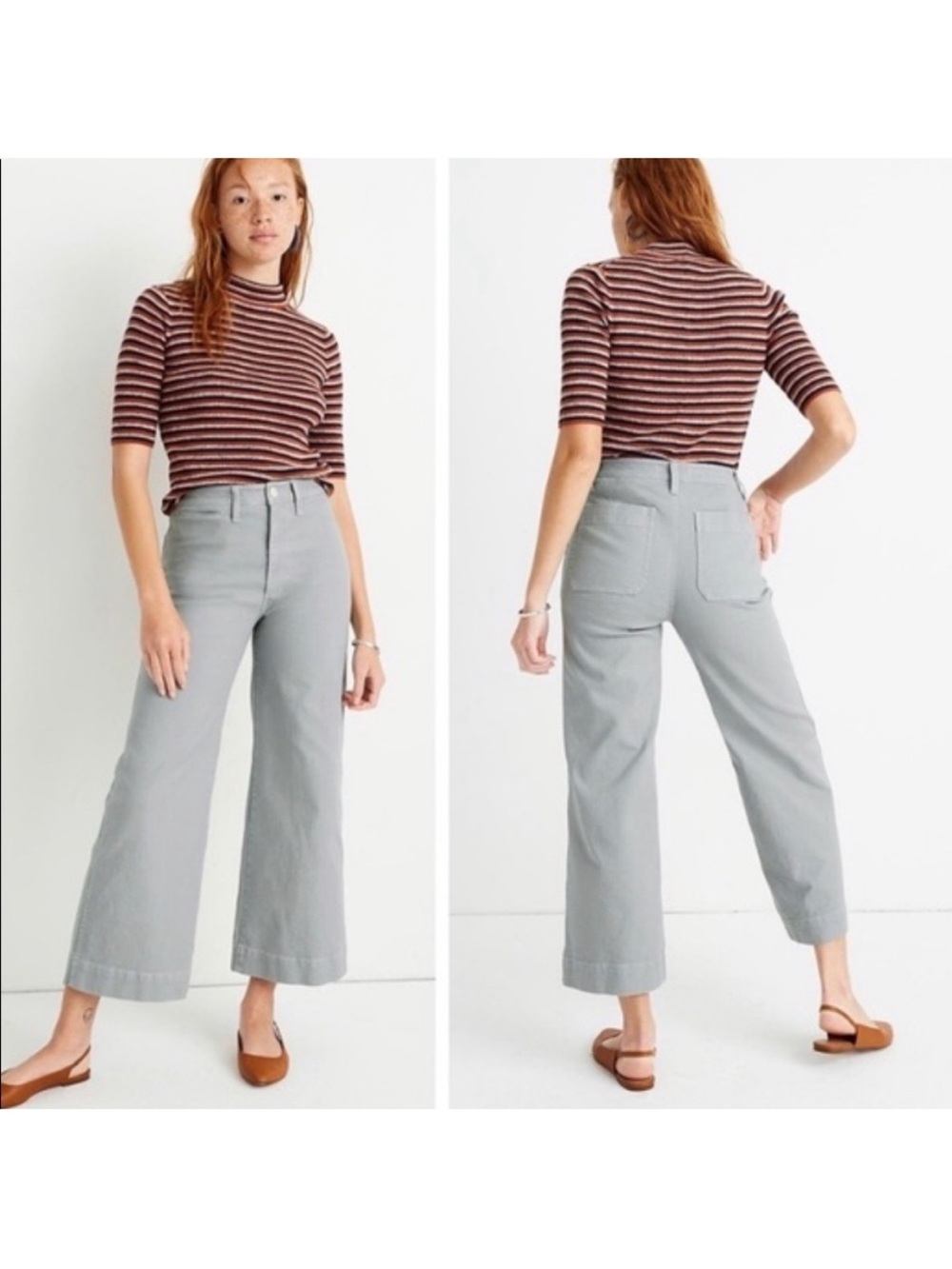 Madewell Slim Emmett Wide-Leg Crop Pants 27